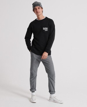 Superdry Surplus Goods Graphic Crew Férfi Pulóver Fekete | DBUYL5463